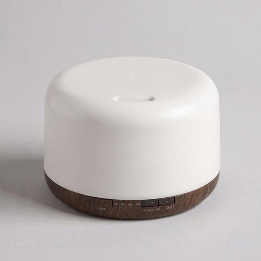 Aroma Diffuser 500ml Dark Wood Grain | USB Essential Oil Humidifier with Colorful Night Light Dark wood color