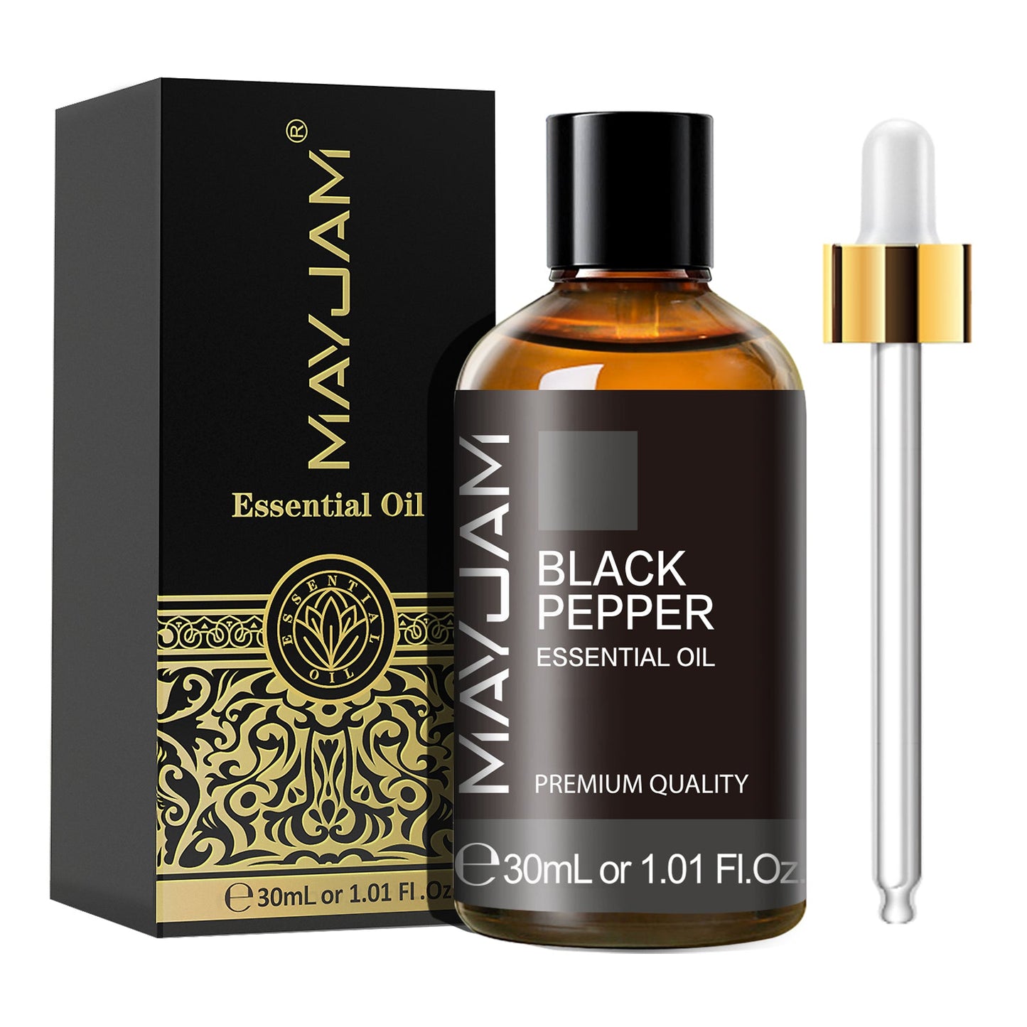 Black Pepper Essential Oil 30ml | Natural Aromatherapy Scent | Mayjam Black Pepper - 30ml
