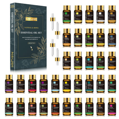 Natural & Aroma Essential Oil Gift Box 35 Bottles | Relaxation Collection | Mayjam